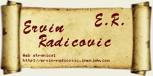 Ervin Radicović vizit kartica
